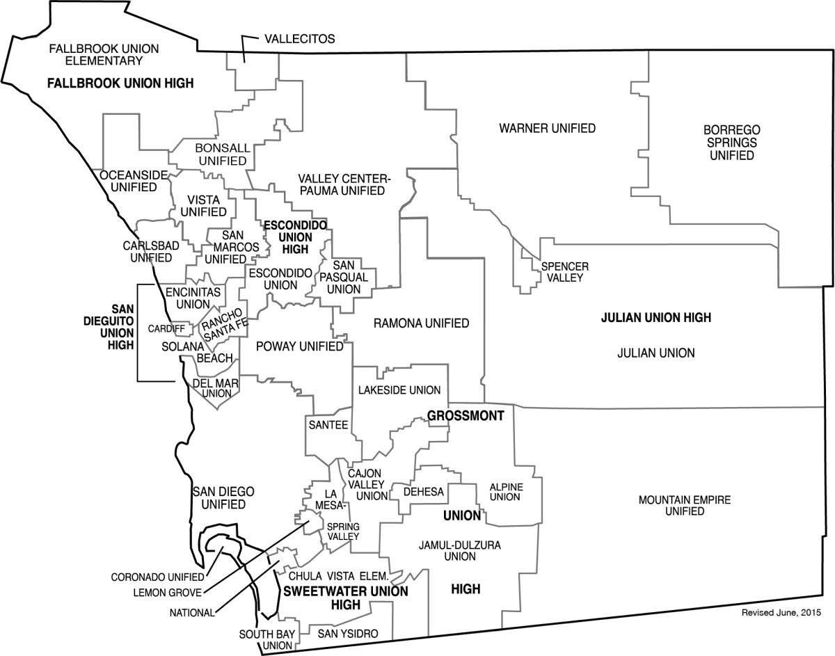 San Diego county school district map