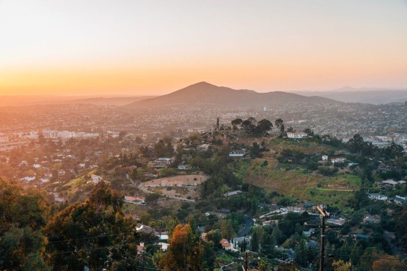 View of La Mesa from Mt Helix, where should millennials live in San Diego
