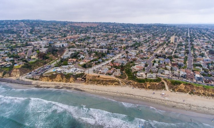 aerial view from the ocean of La Jolla, top questions about living in San Diego