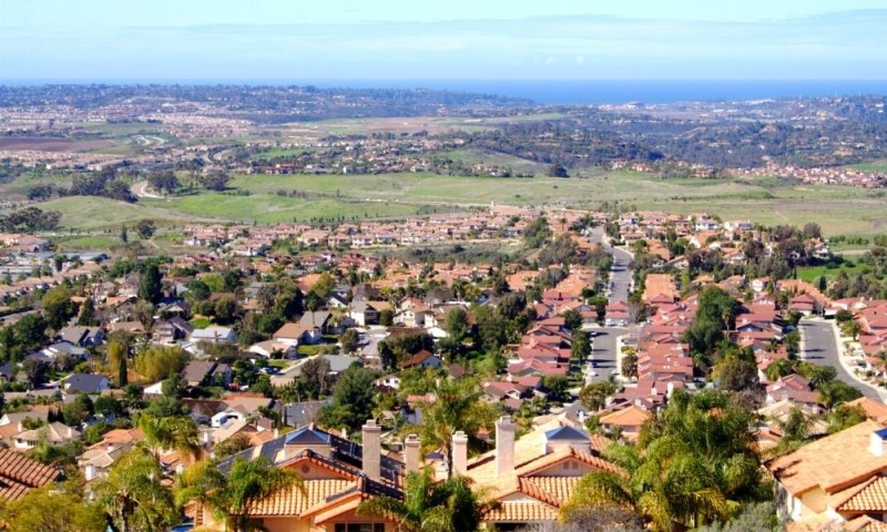 aerial view of a San Diego suburb, Wats to save money in San Diego